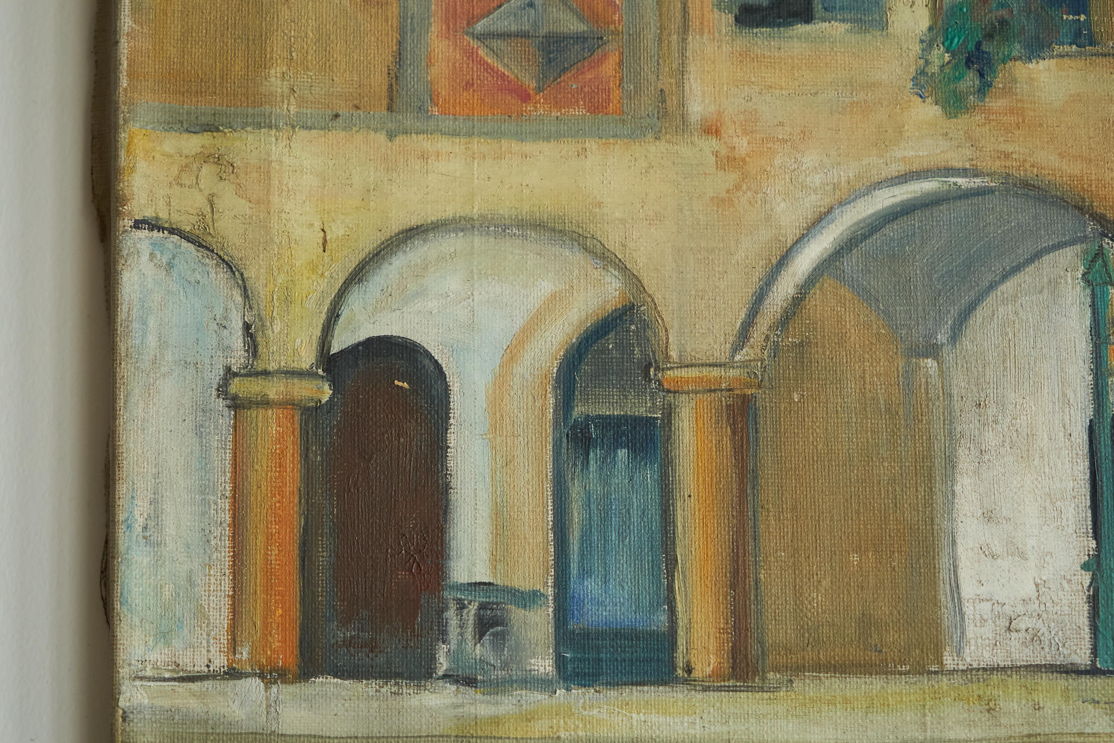 Fritz Stäger 'Dorfanger' Öl auf Leinwand 1928 im Angebot 2