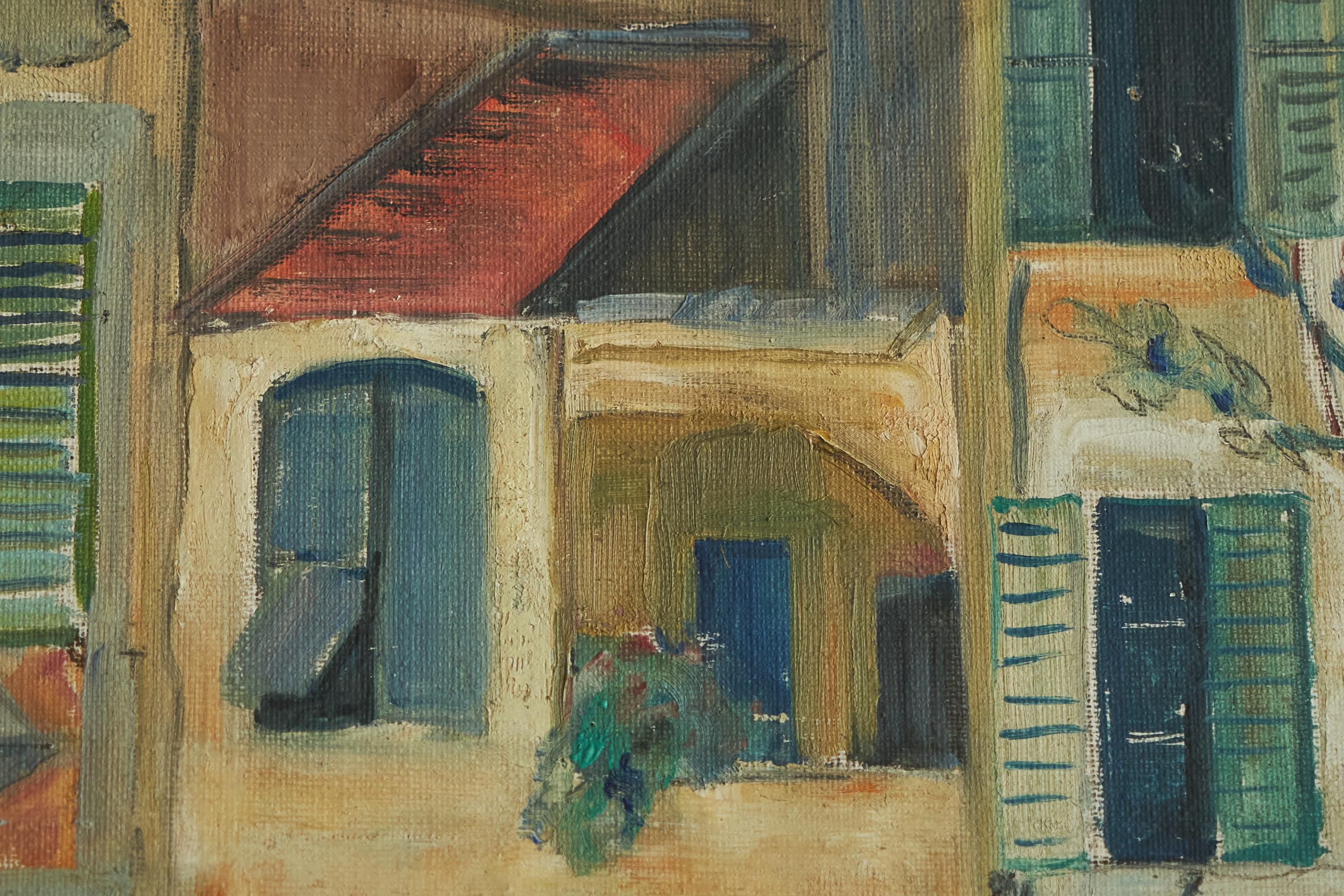 Fritz Stäger 'Dorfanger' Öl auf Leinwand 1928 im Angebot 3