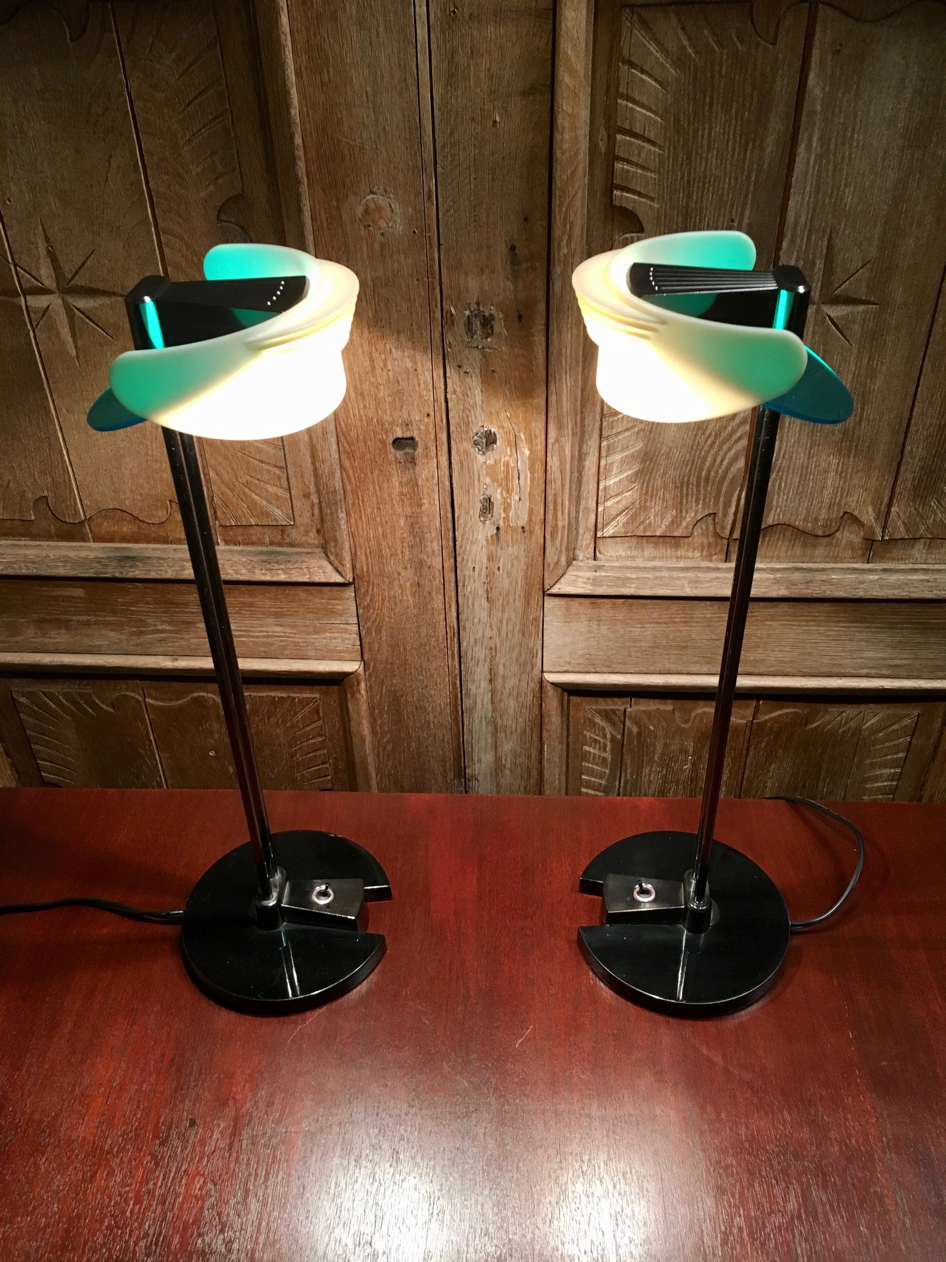 Postmoderne Lampes de table Fritz par Perry King & Santiago Miranda pour Arteluce en vente