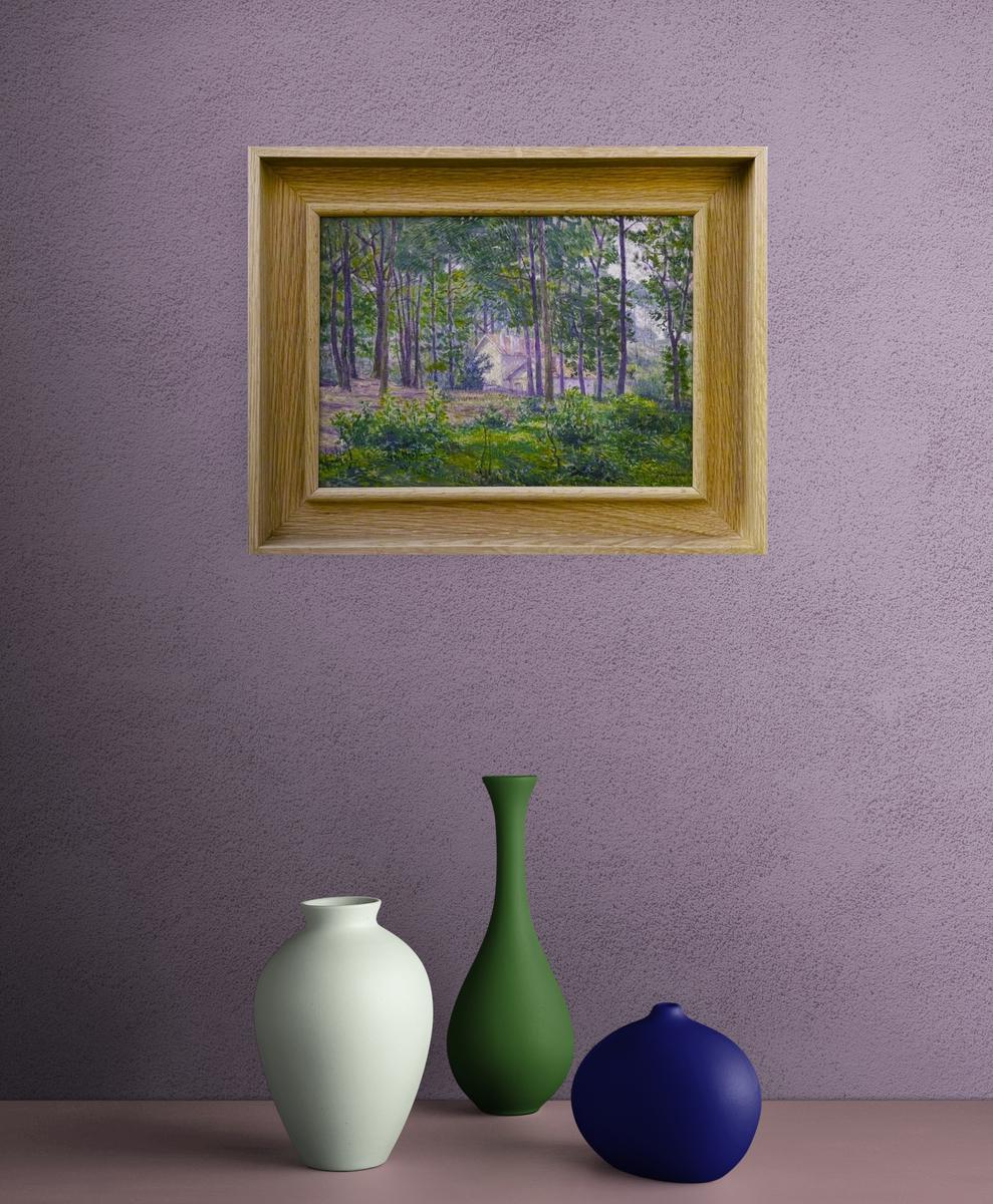 Forest near Meudon (Versailles), Öl auf Tafel von Fritz Van Loo (Grau), Landscape Painting, von  Fritz Van Loo 