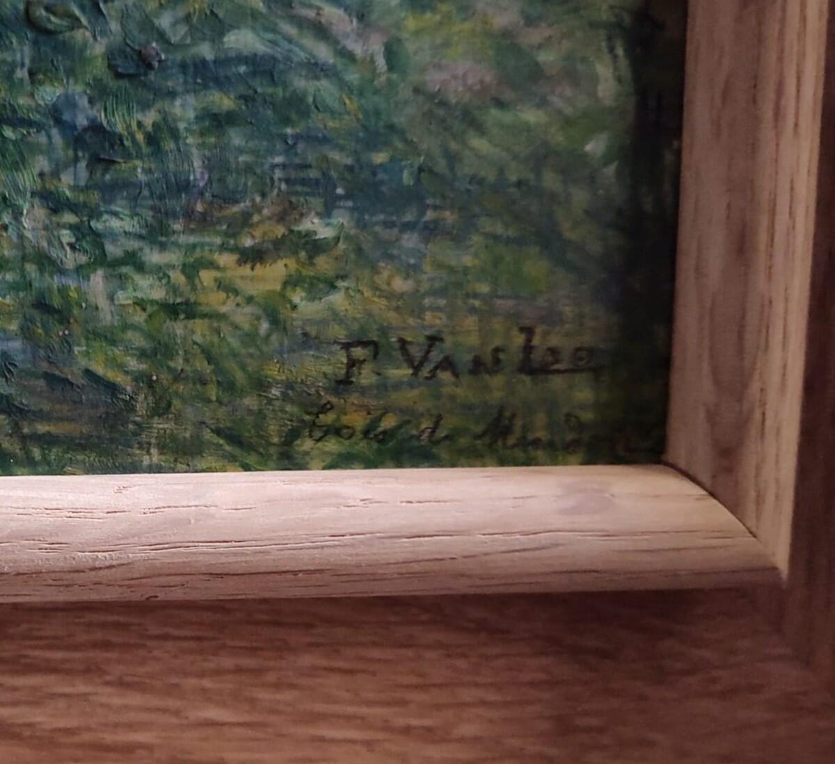 Forest near Meudon (Versailles), Öl auf Tafel von Fritz Van Loo im Angebot 3
