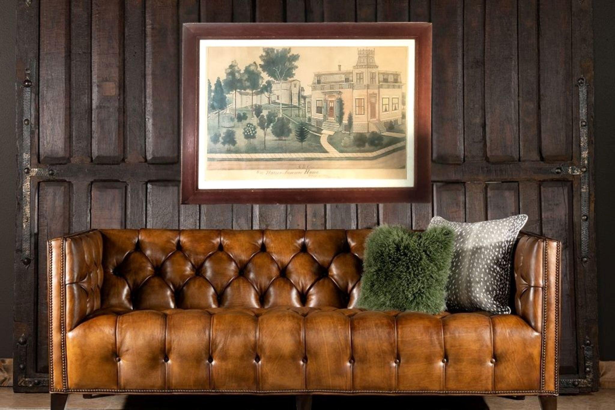  ARTIST: Fritz Vogt  (Active 1890 – 1900) (1842-1900)
TITLE: “Our Native Summer Home”
DESCRIPTION: Pencil drawing with colored pencil, 37 ½ x 25 ½ inches
 signed and dated September 23, 1996. “Our Native Summer Home, J B Close”
FRAMING: Original