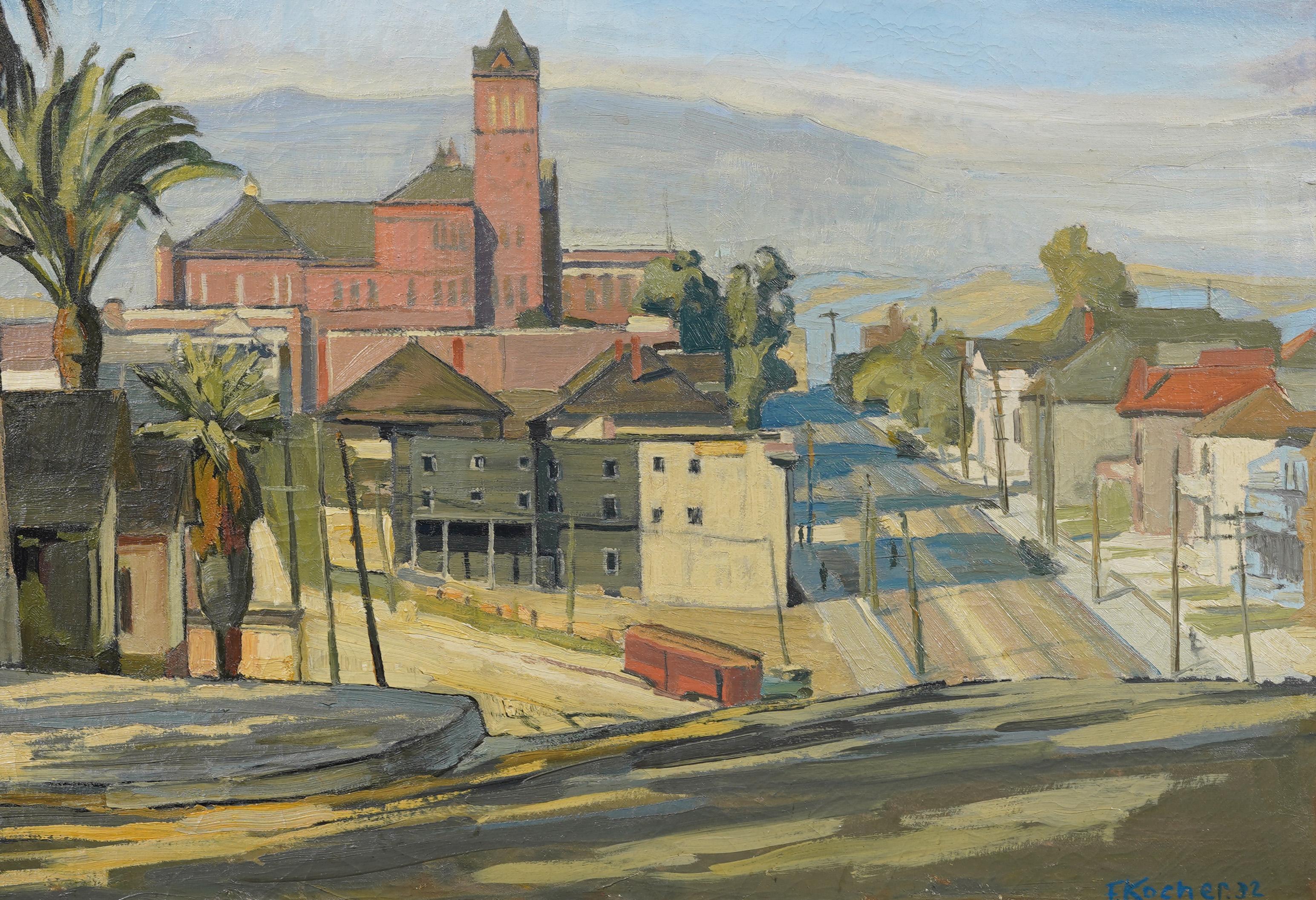 Antike amerikanische Impressionisten Kalifornien Santa Monica große Landschaft gerahmt 2