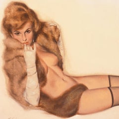 Vintage 'Venus in Furs', American Pin-Up Illustration, Nude, Leopold von Sacher-Masoch