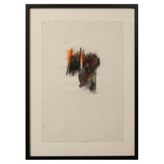 Fritz Winter "black, light English red " color aquatint of 2 plates, 1967