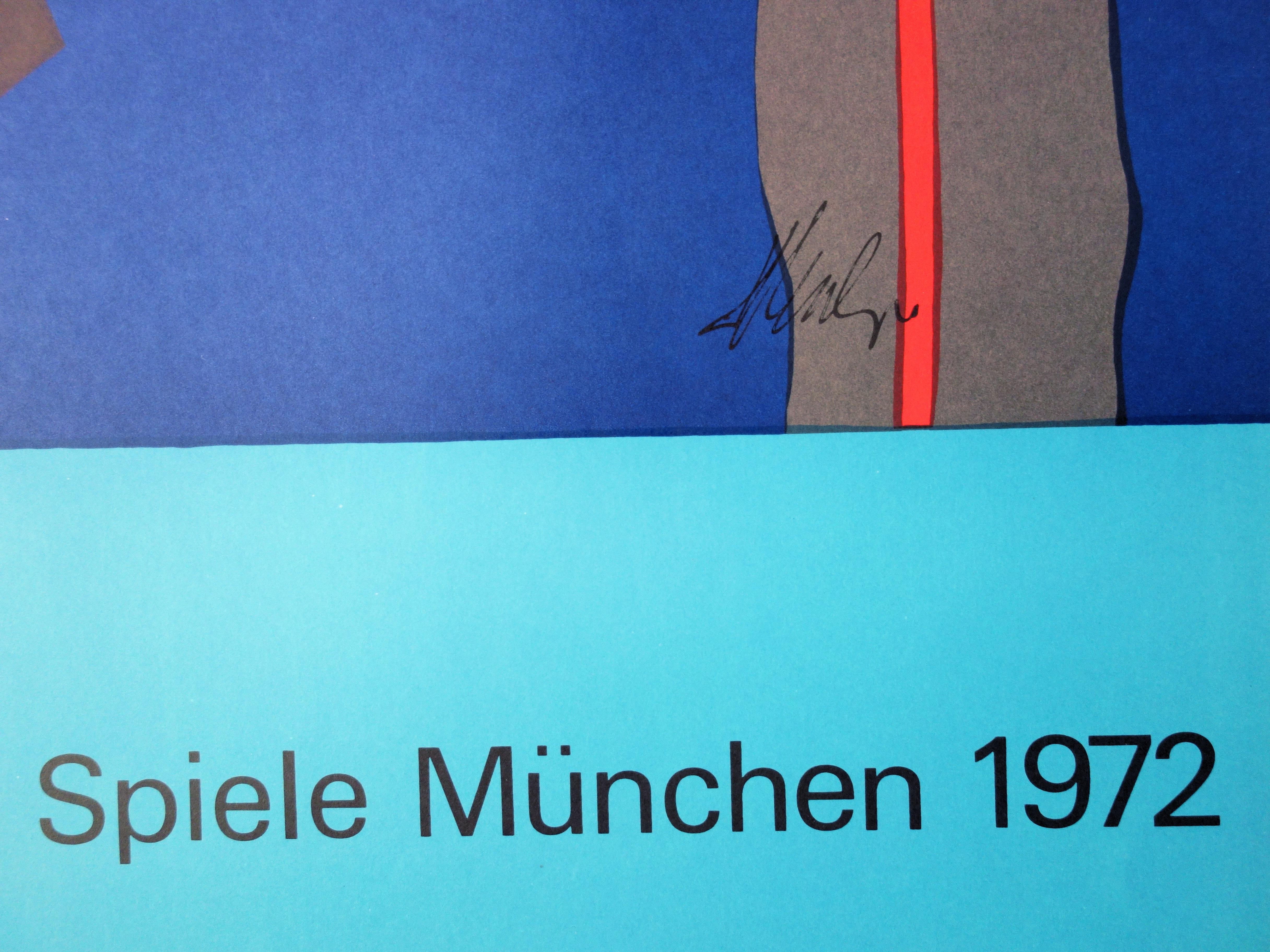 Abstract Composition - Lithograph (Olympic Games Munich 1972) - Print by Fritz Winter