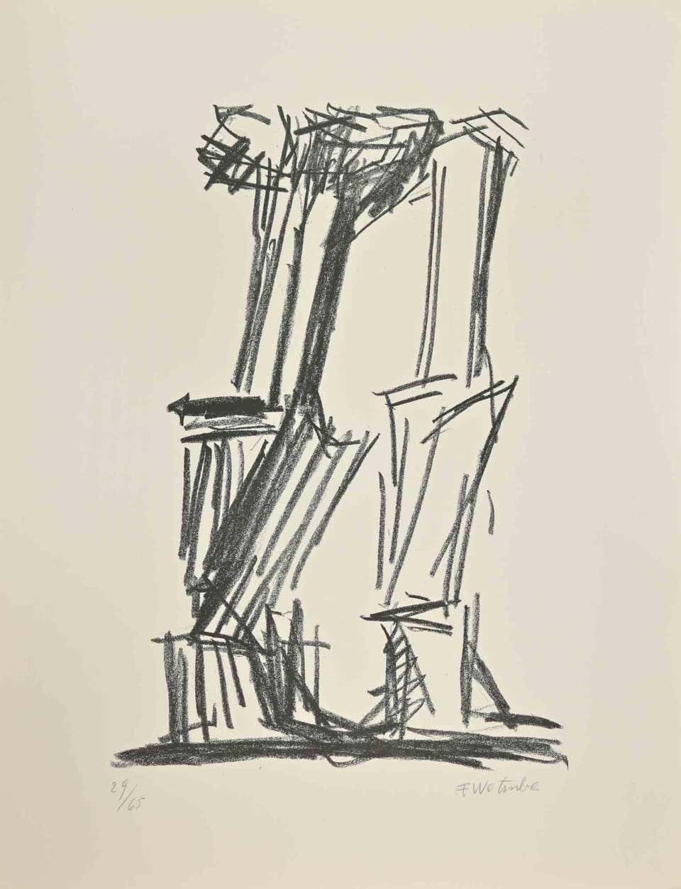 Untitled - Lithograph by Fritz Wotruba - 1950s