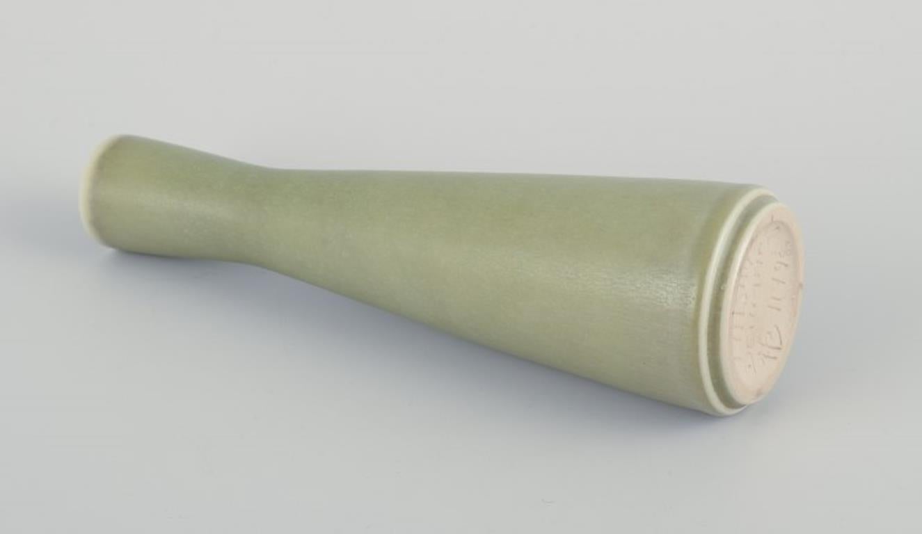 Glazed Frode Bahnsen for Palshus, Denmark. Large and narrow ceramic vase.