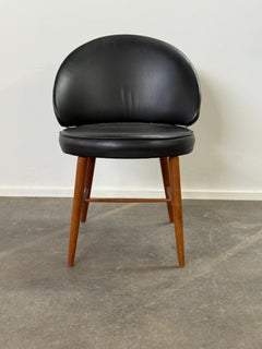 Frode Holm attr Teak and Leather Danish Vanity Chair