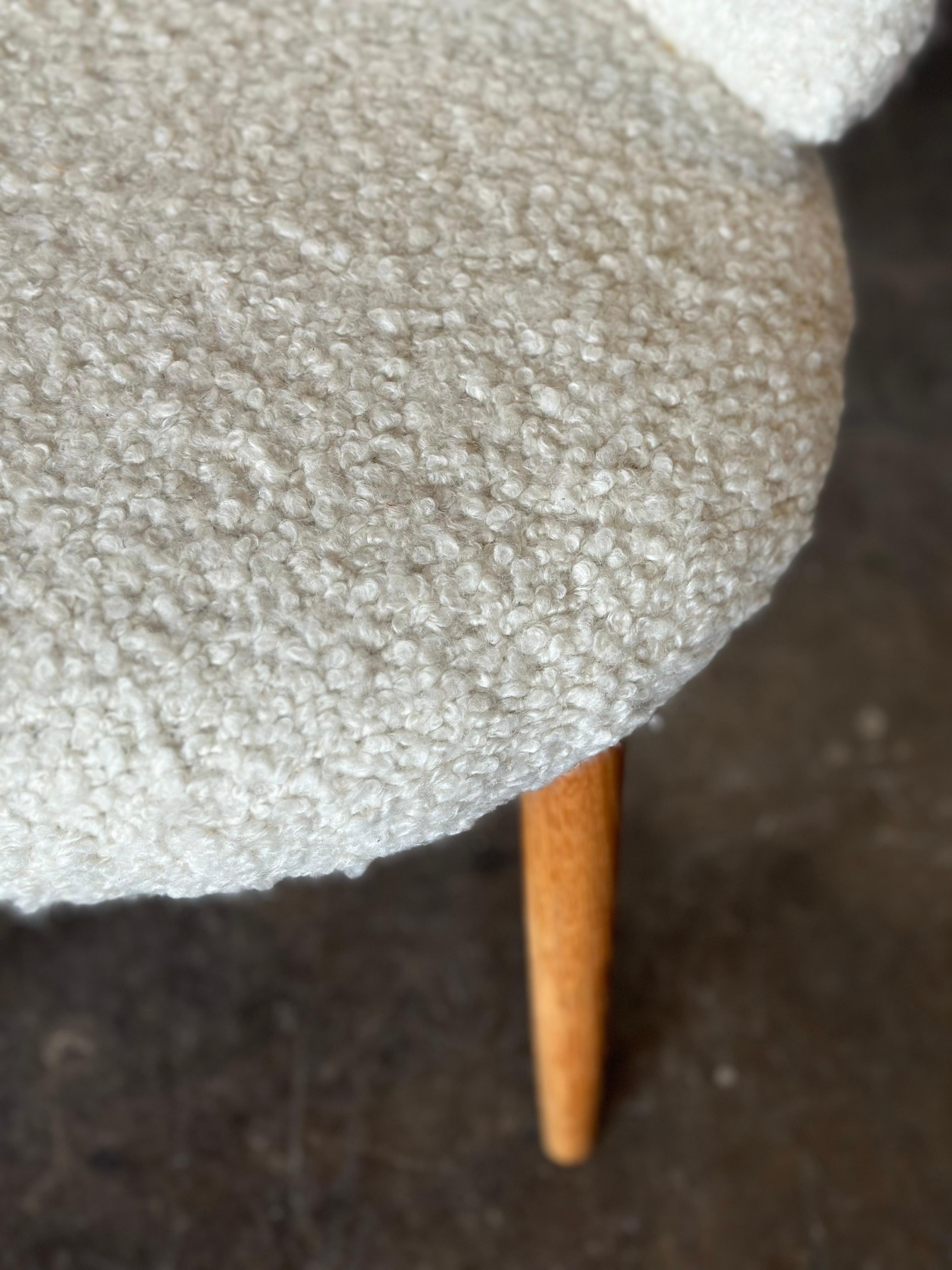 Frode Holm attr. Sedia Vanity in Boucle Avorio &New in vendita 4