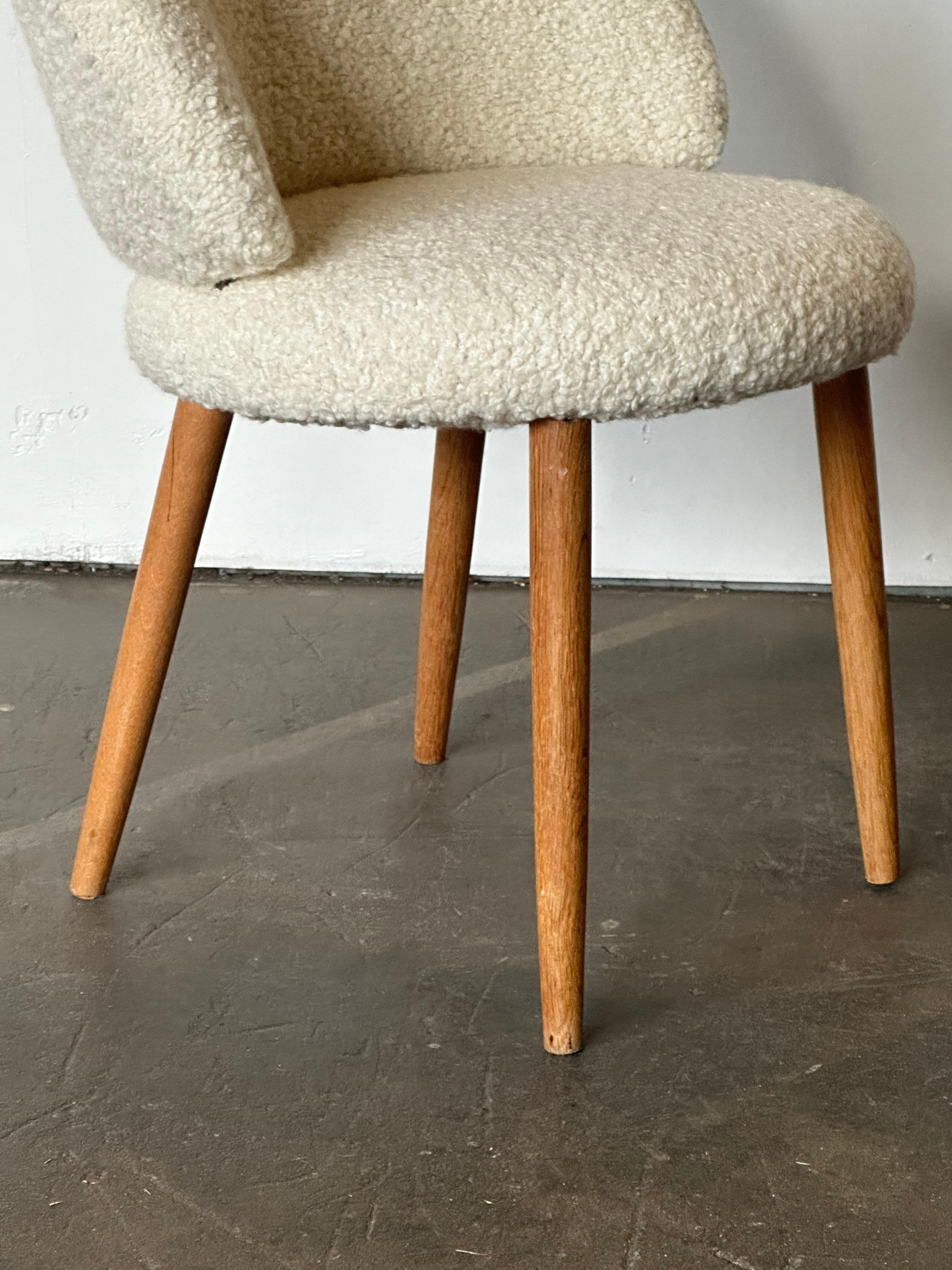 Frode Holm attr. Sedia Vanity in Boucle Avorio &New in vendita 8