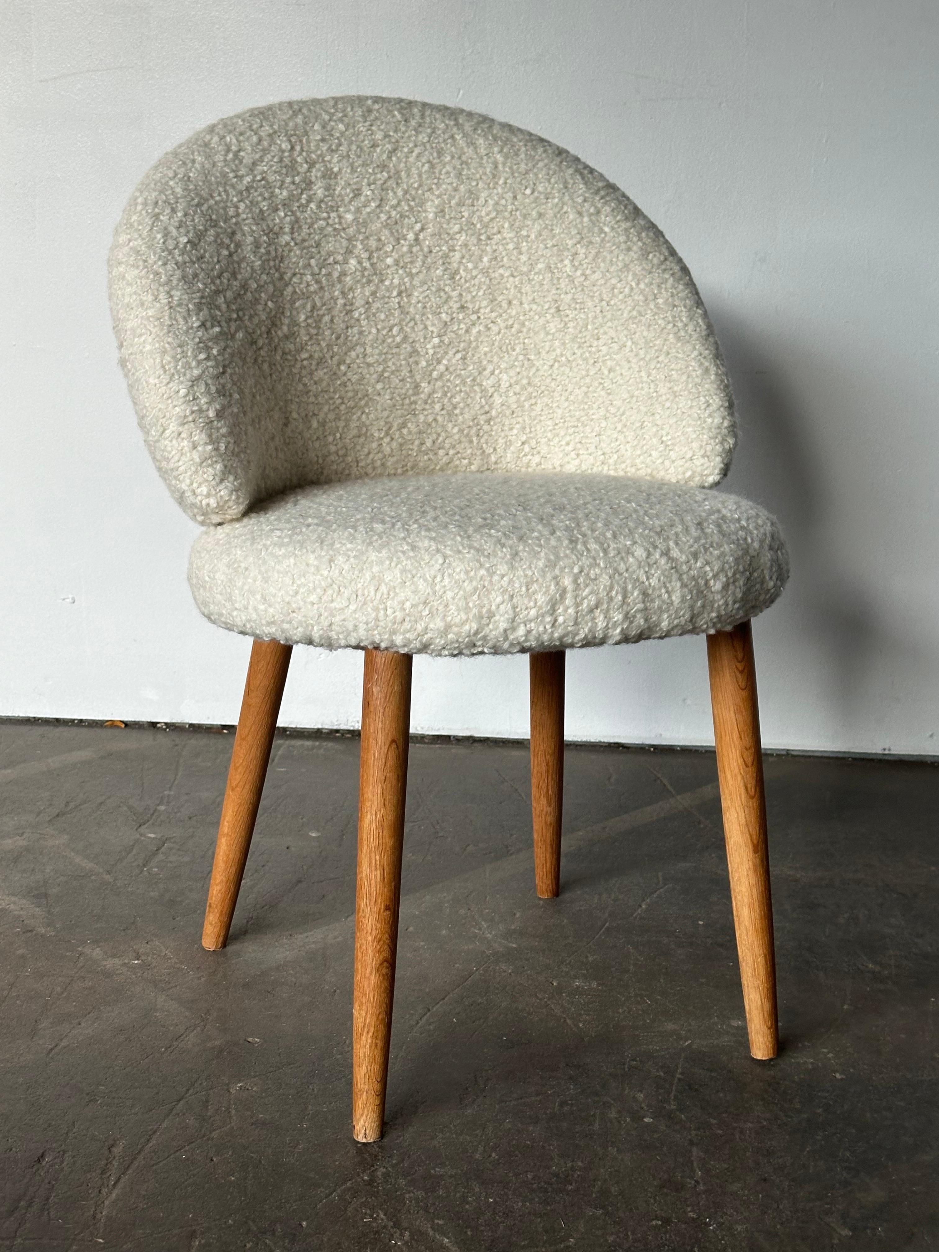 Danese Frode Holm attr. Sedia Vanity in Boucle Avorio &New in vendita