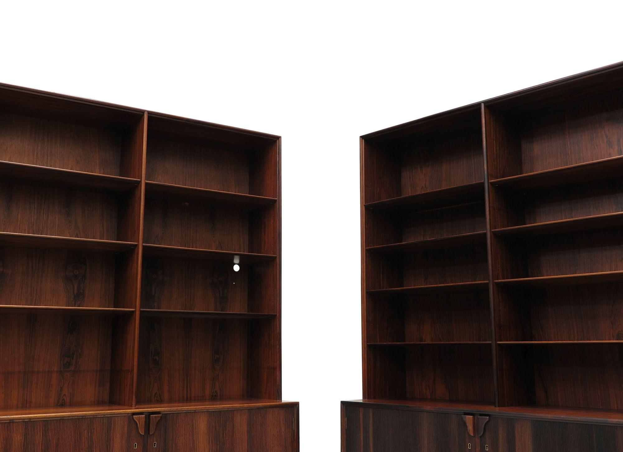 Frode Holm for Illums Bolighus Danish Rosewood Bookcase Cabinets For Sale 4