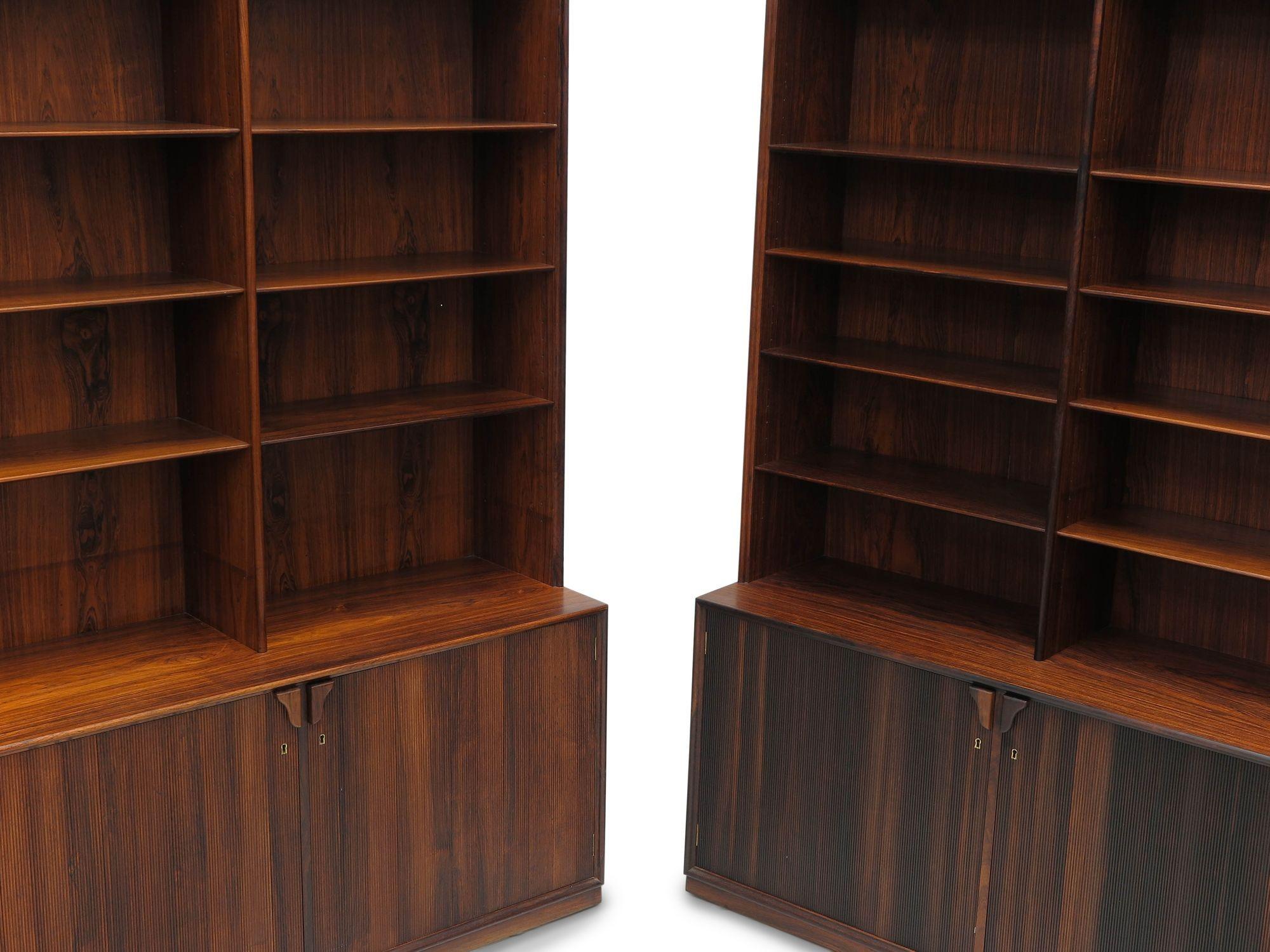 Frode Holm for Illums Bolighus Danish Rosewood Bookcase Cabinets For Sale 5