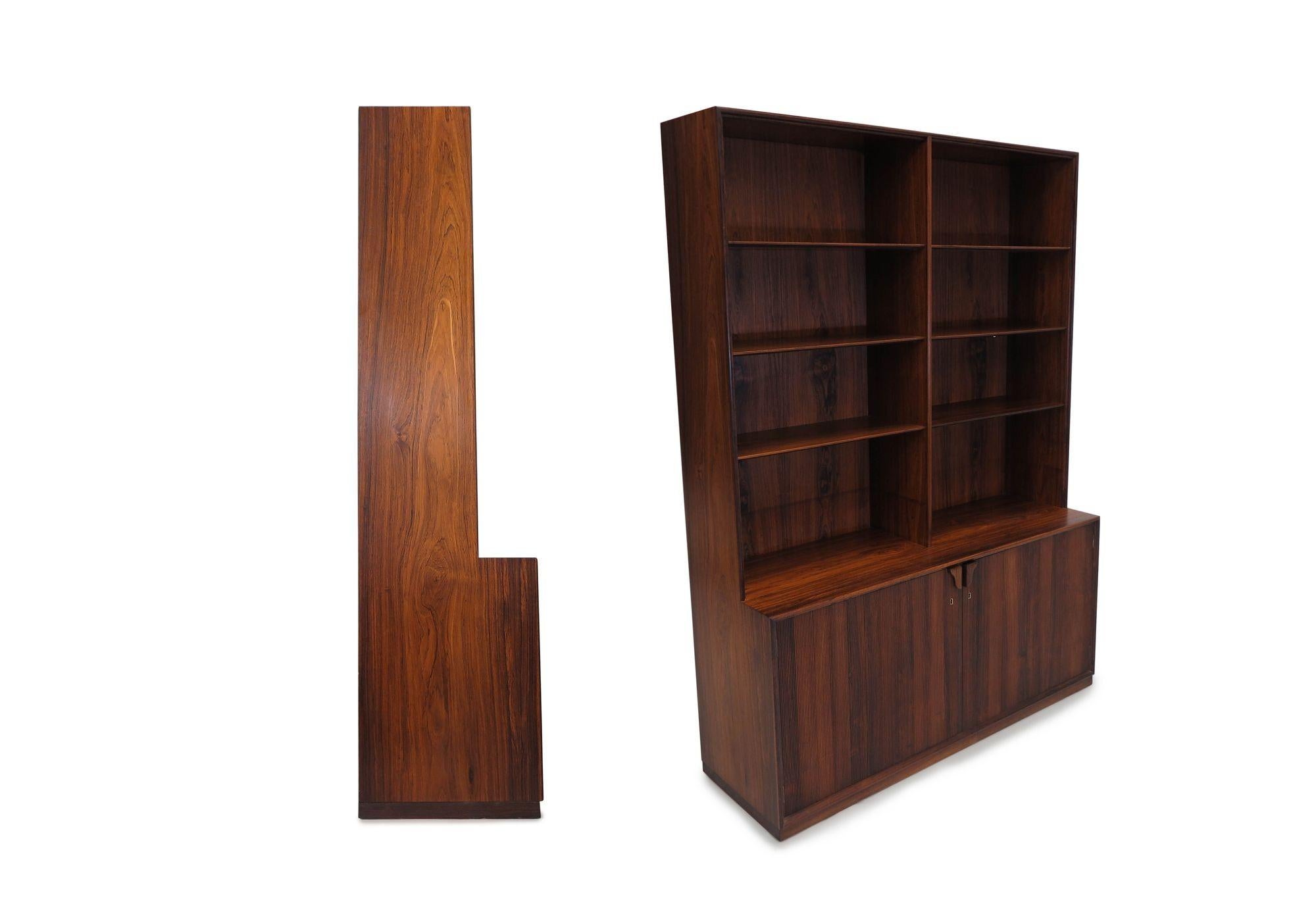 Oiled Frode Holm for Illums Bolighus Danish Rosewood Bookcase Cabinets For Sale