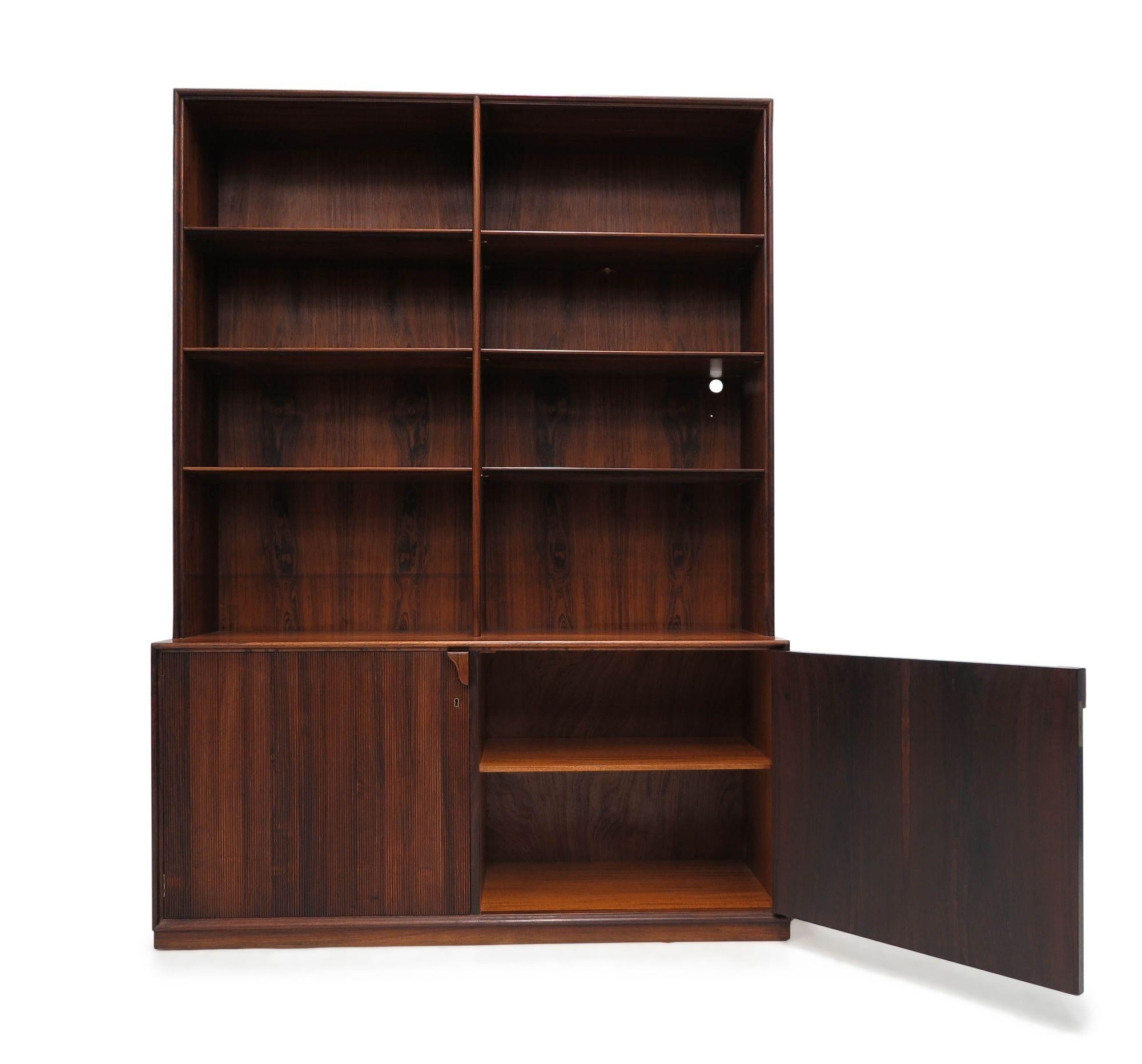 20th Century Frode Holm for Illums Bolighus Danish Rosewood Bookcase Cabinets For Sale