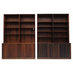 Frode Holm for Illums Bolighus Danish Rosewood Bookcase Cabinets