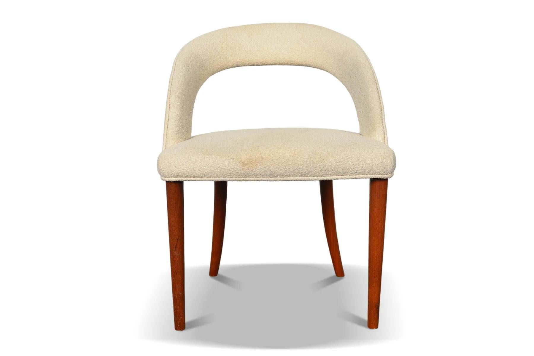 Frode Holm Vanity Chair in Teak + White Boucle For Sale 2