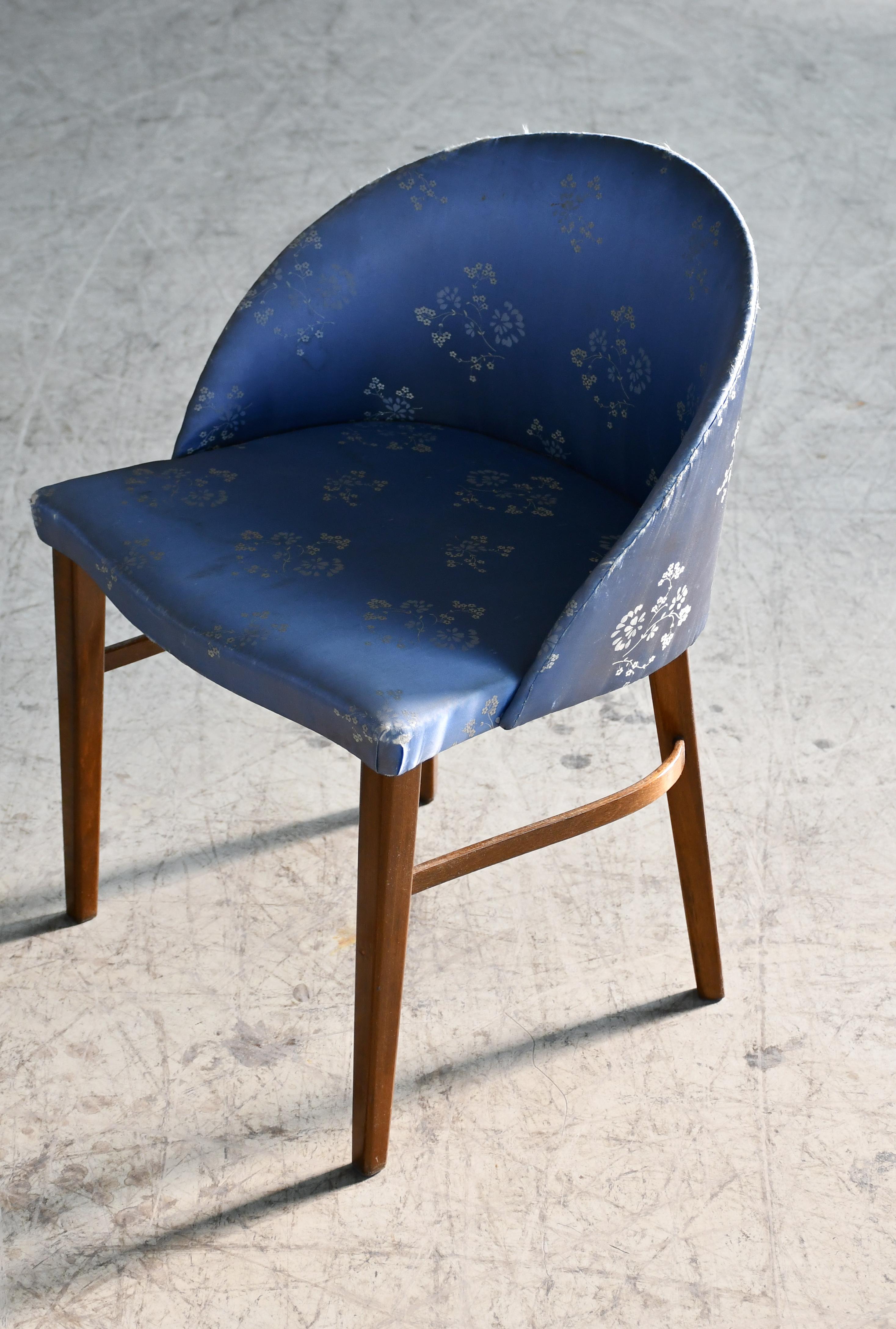 Mid-20th Century Frode Holm Vanity or Accent Chair in Mahogany Danish Mid-Century, 1950's For Sale