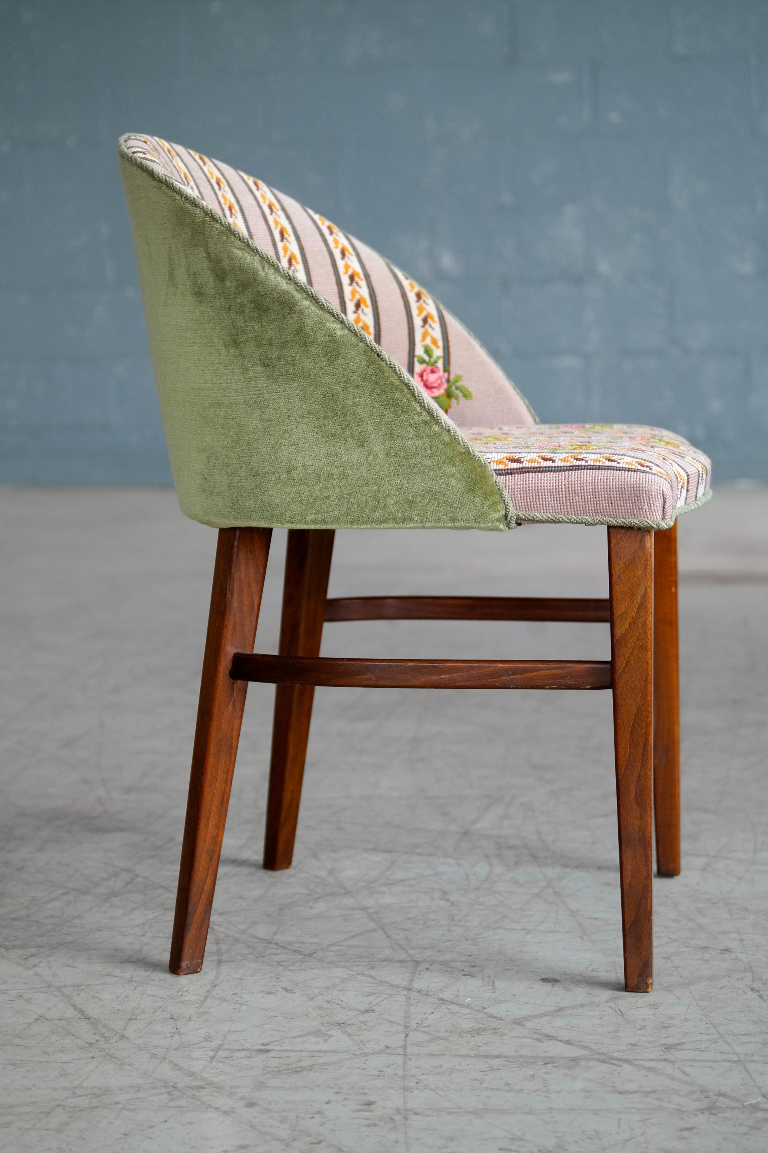 Frode Holm Vanity or Dressing Room Chair in Mahogany Danish Midcentury 1