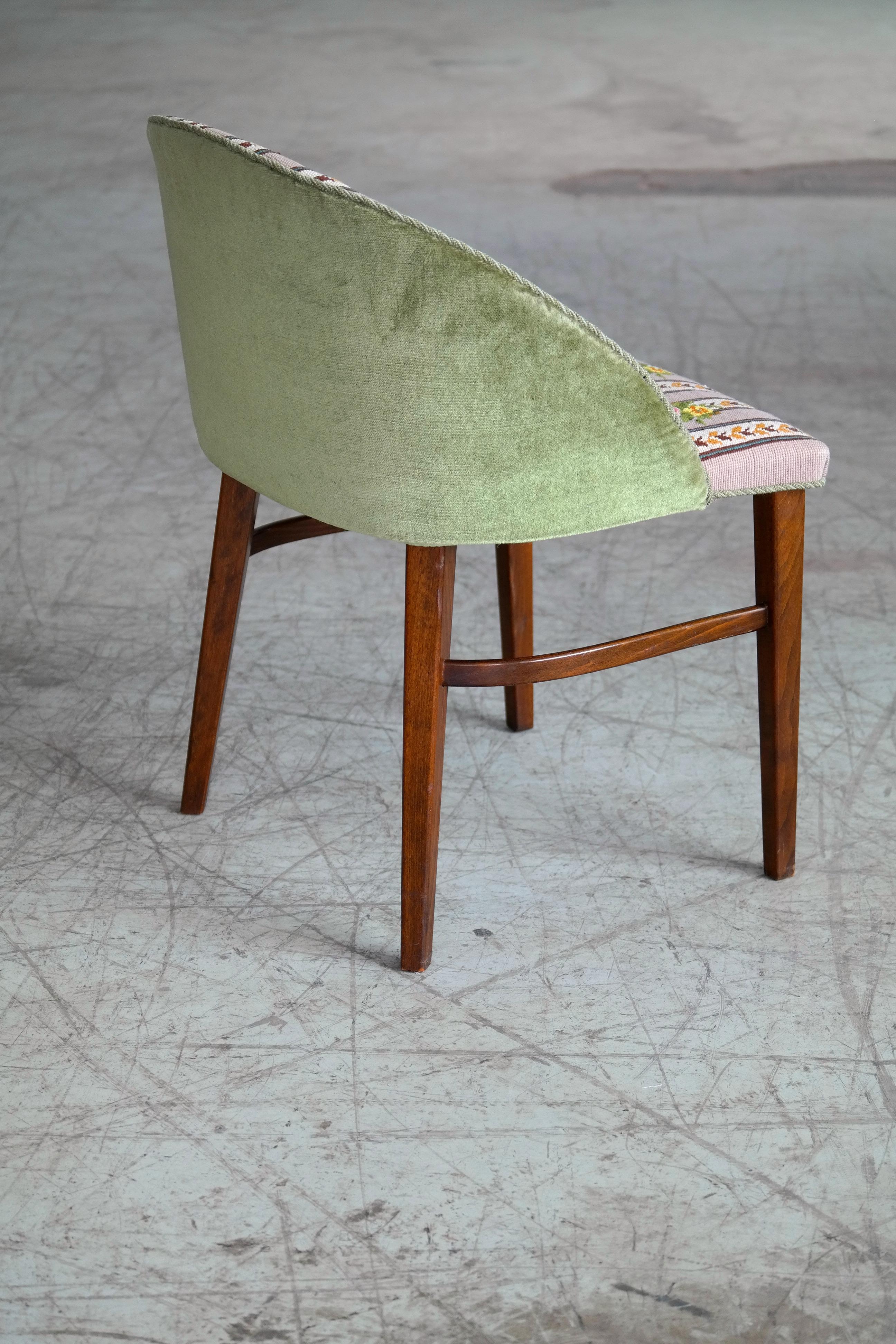 Frode Holm Vanity or Dressing Room Chair in Mahogany Danish Midcentury 2