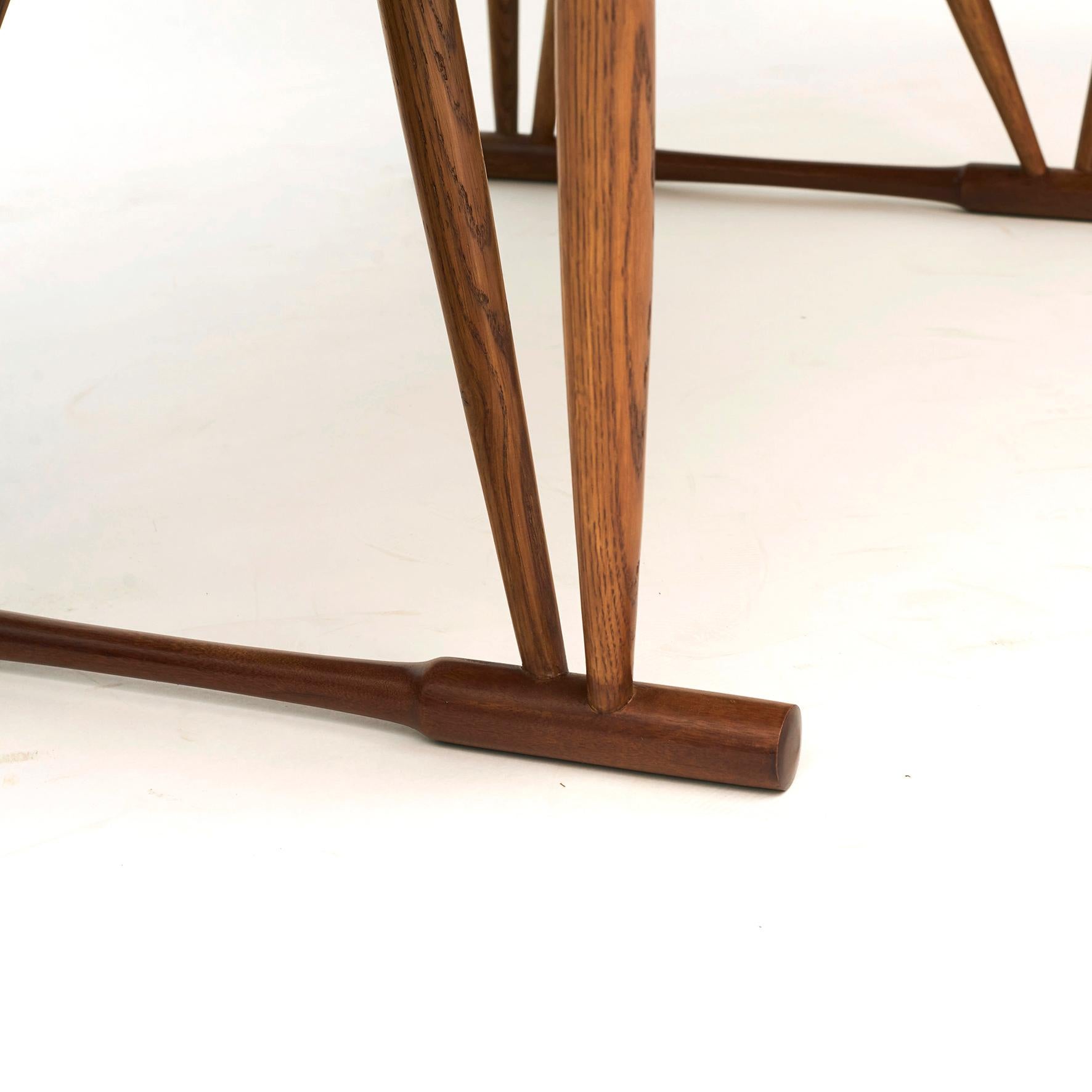 Frode Holm, Work Table in Solid Oak & Oak with Sculptural V-Shaped Frame 1