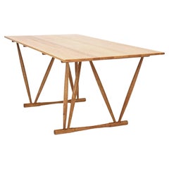 Frode Holm, Work Table in Solid Oak with Sculptural V-Shaped Frame