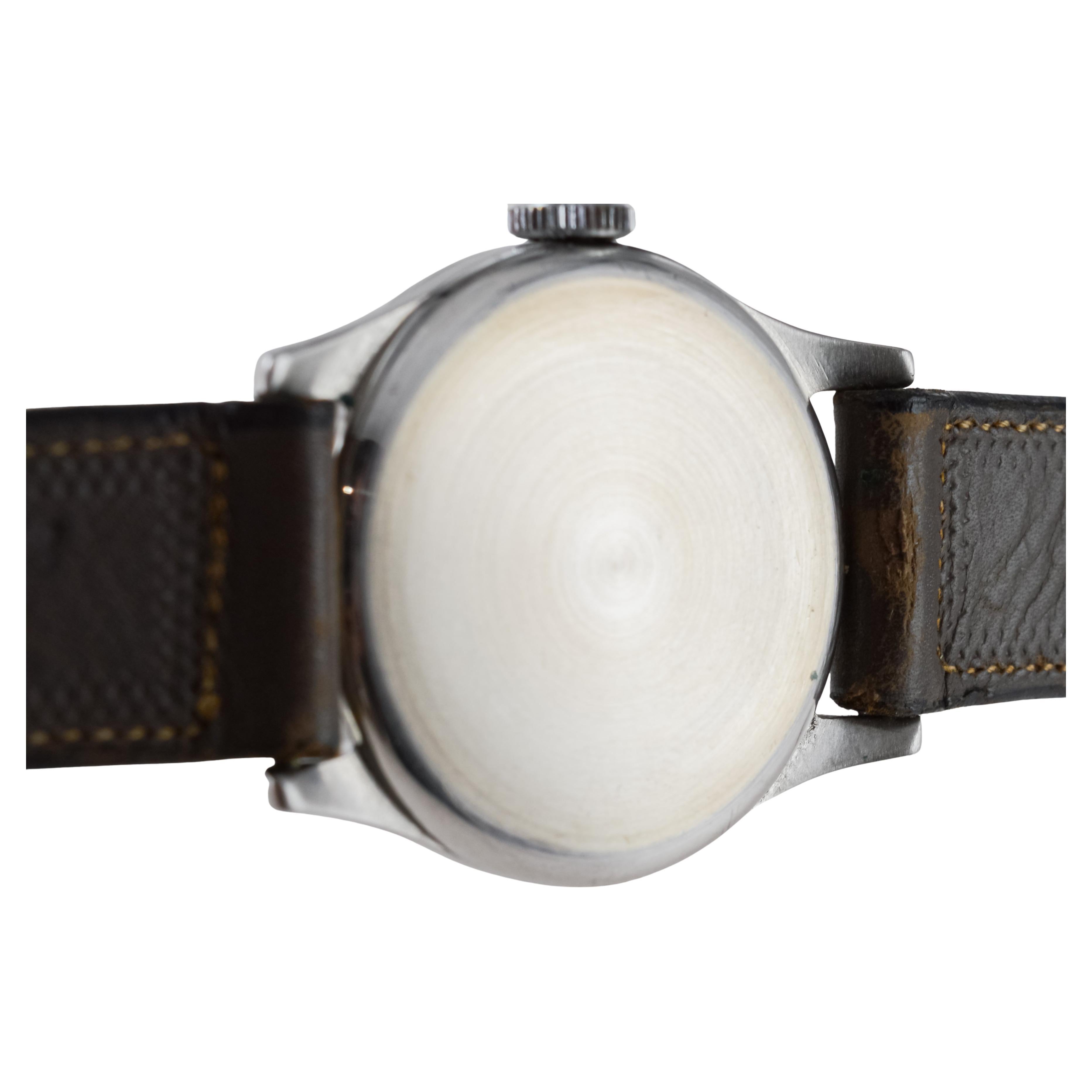 Frodsham Steel Cased Watch from 1940's with Original Dial British Made For Sale 9