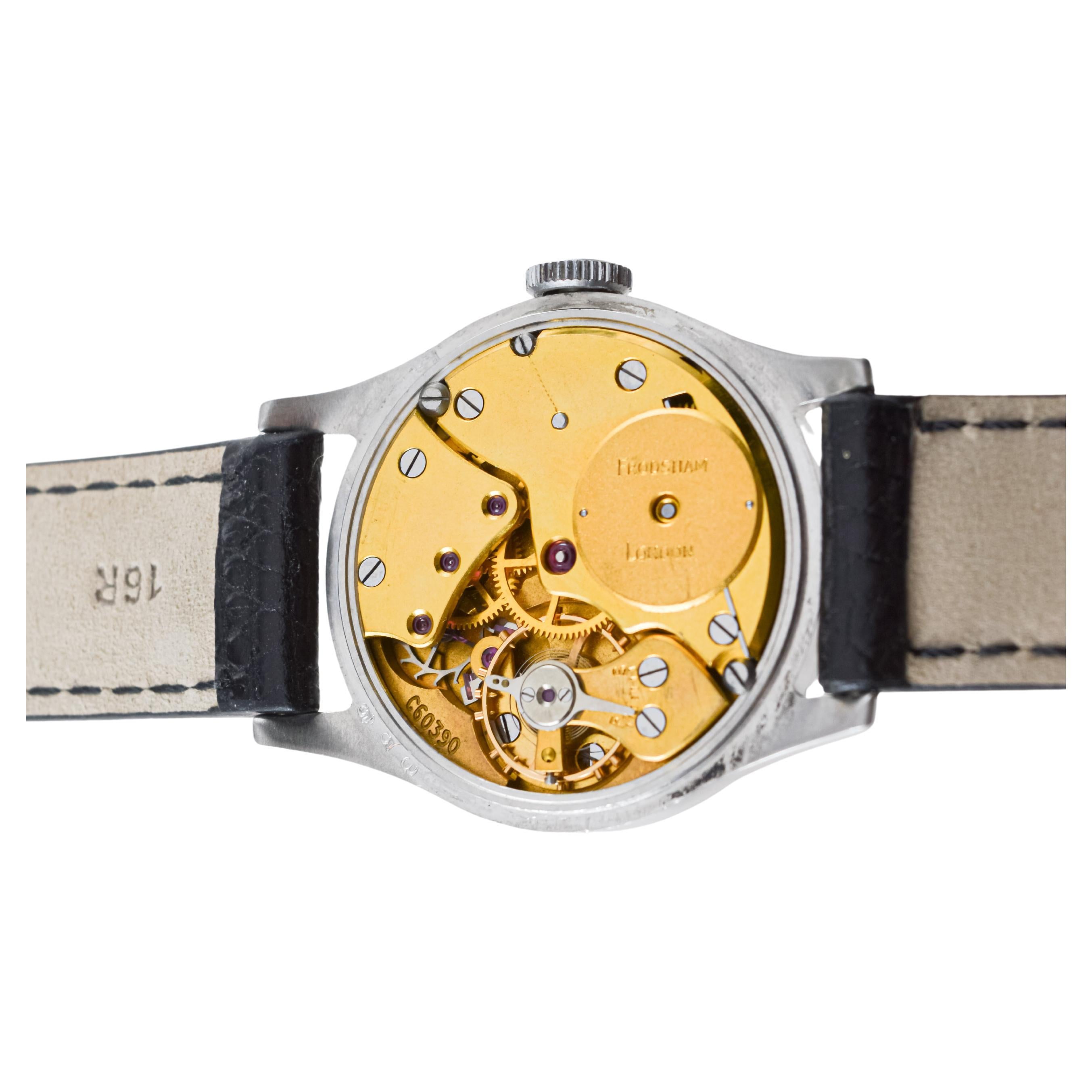 Frodsham Steel Cased Watch from 1940's with Original Dial British Made For Sale 12