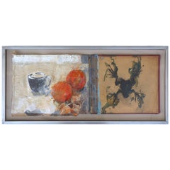 "Frog and Oranges" by Frederic Amat, Wax, Acrylic and Handmade Paper