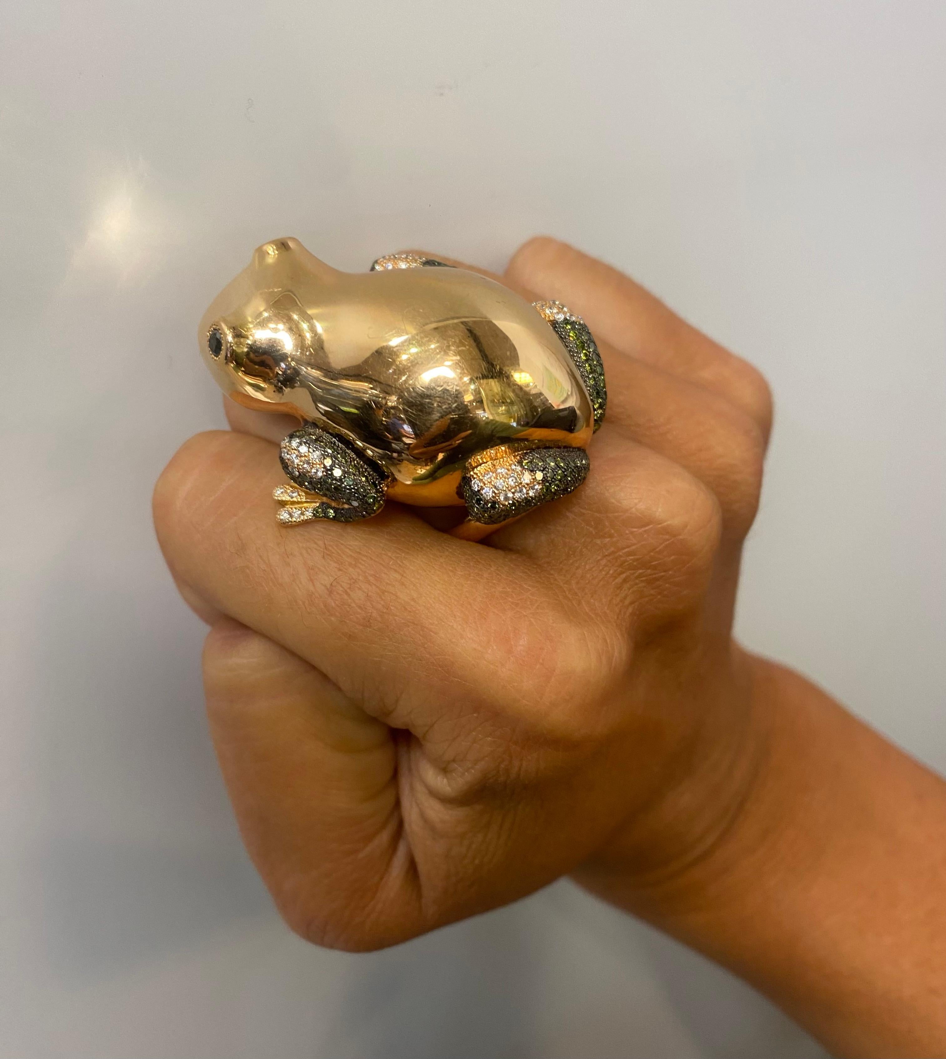 Anillo de cóctel Rana Corte redondo