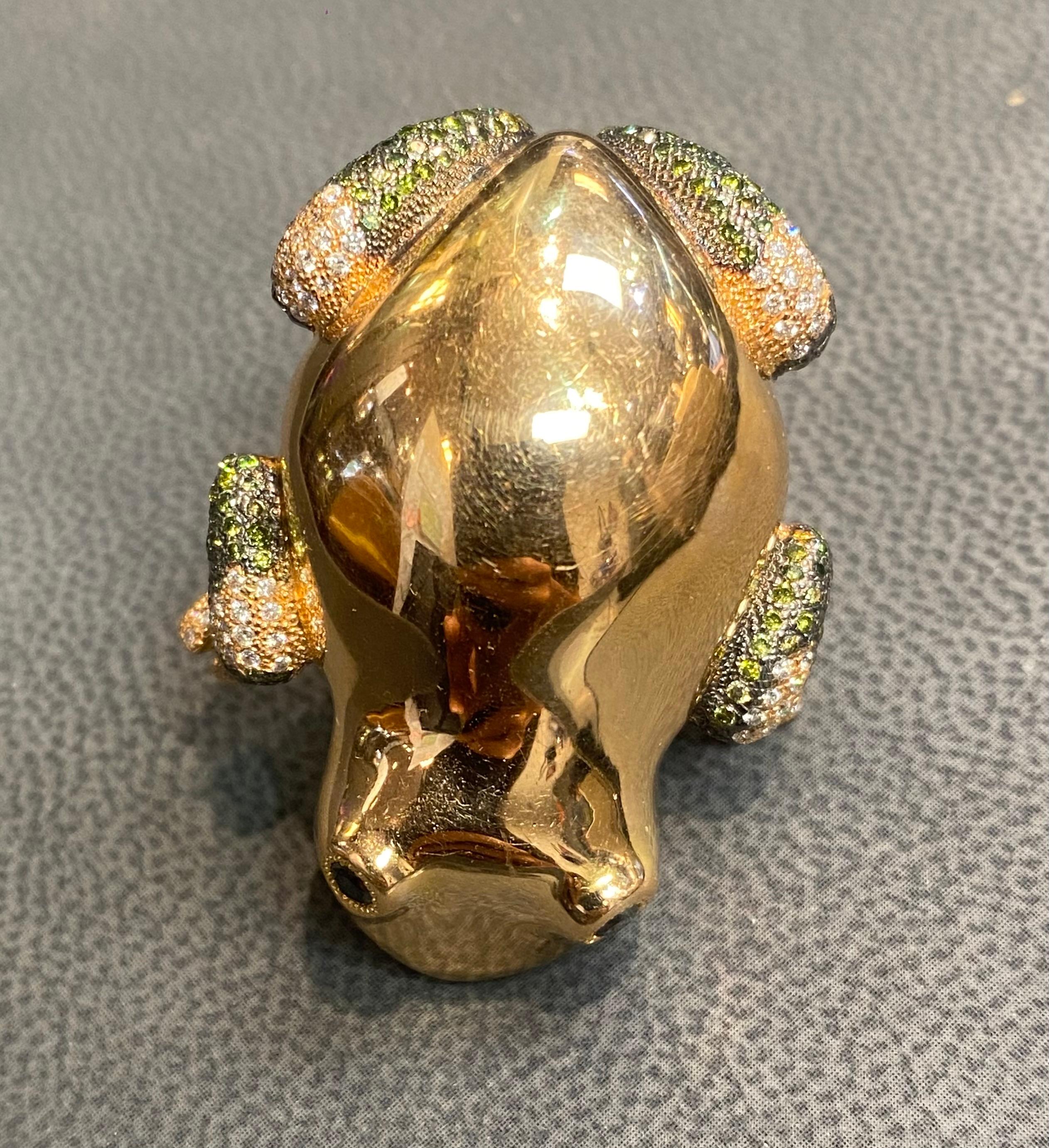 De las mujeres Anillo de cóctel Rana