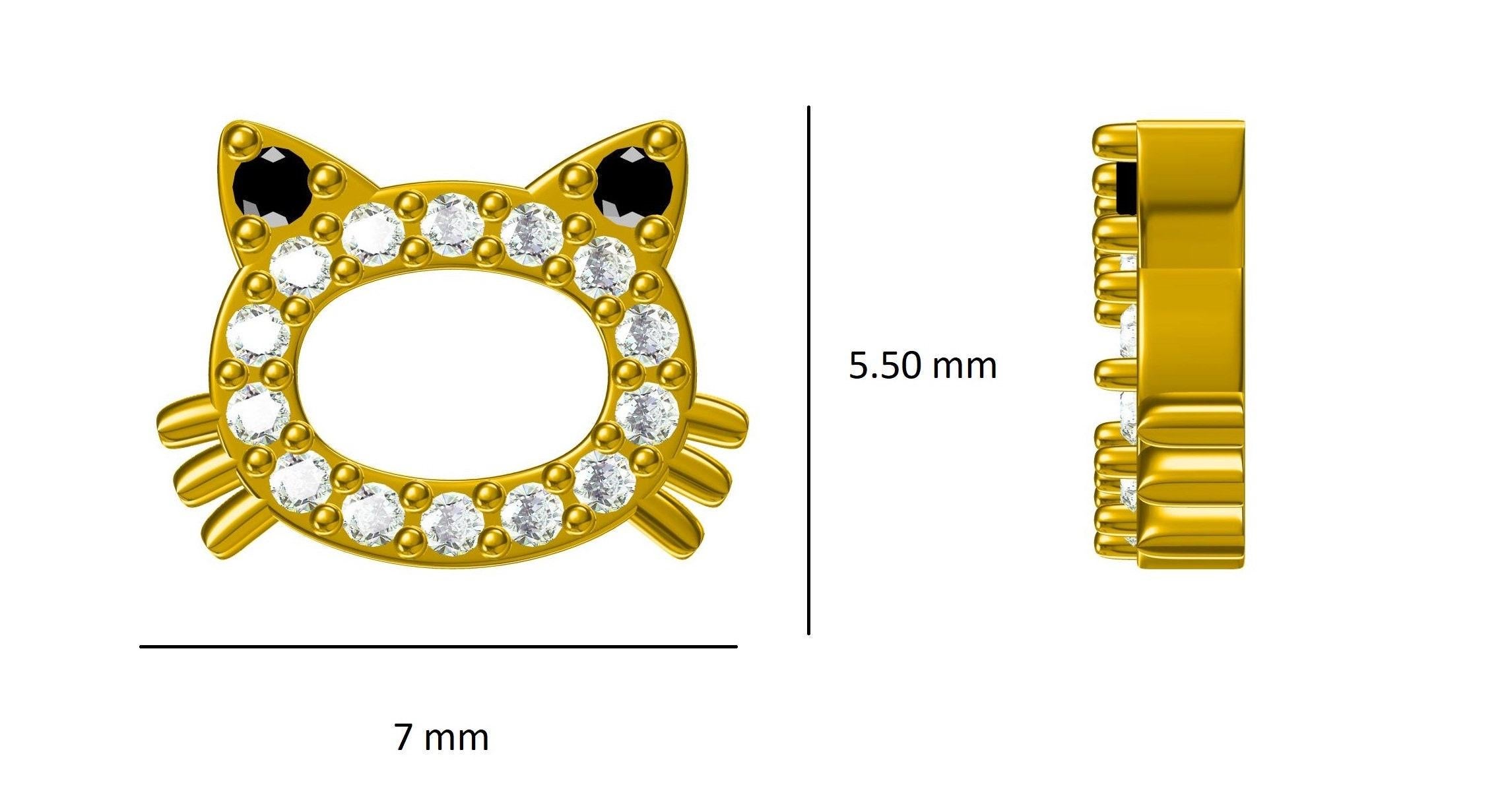 Women's Frog Diamond Stud Earrings in 14k Solid Gold (Certified) For Sale