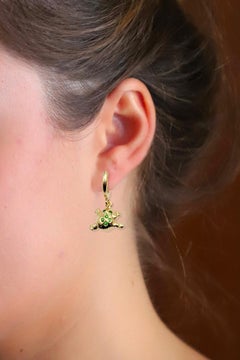 Frog Hoop Earrings 24Kt Yellow Gold Plated by Rossella Ugolini Made in Italy