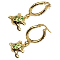 Frog Hoop Earrings 24Kt Yellow Gold Plated by Rossella Ugolini Made in Italy