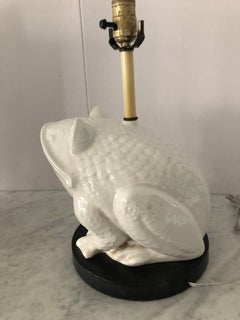 Frog Lover's Adorable White Ceramic Lamp