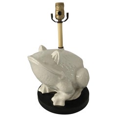 Frog Lover's Adorable White Ceramic Lamp