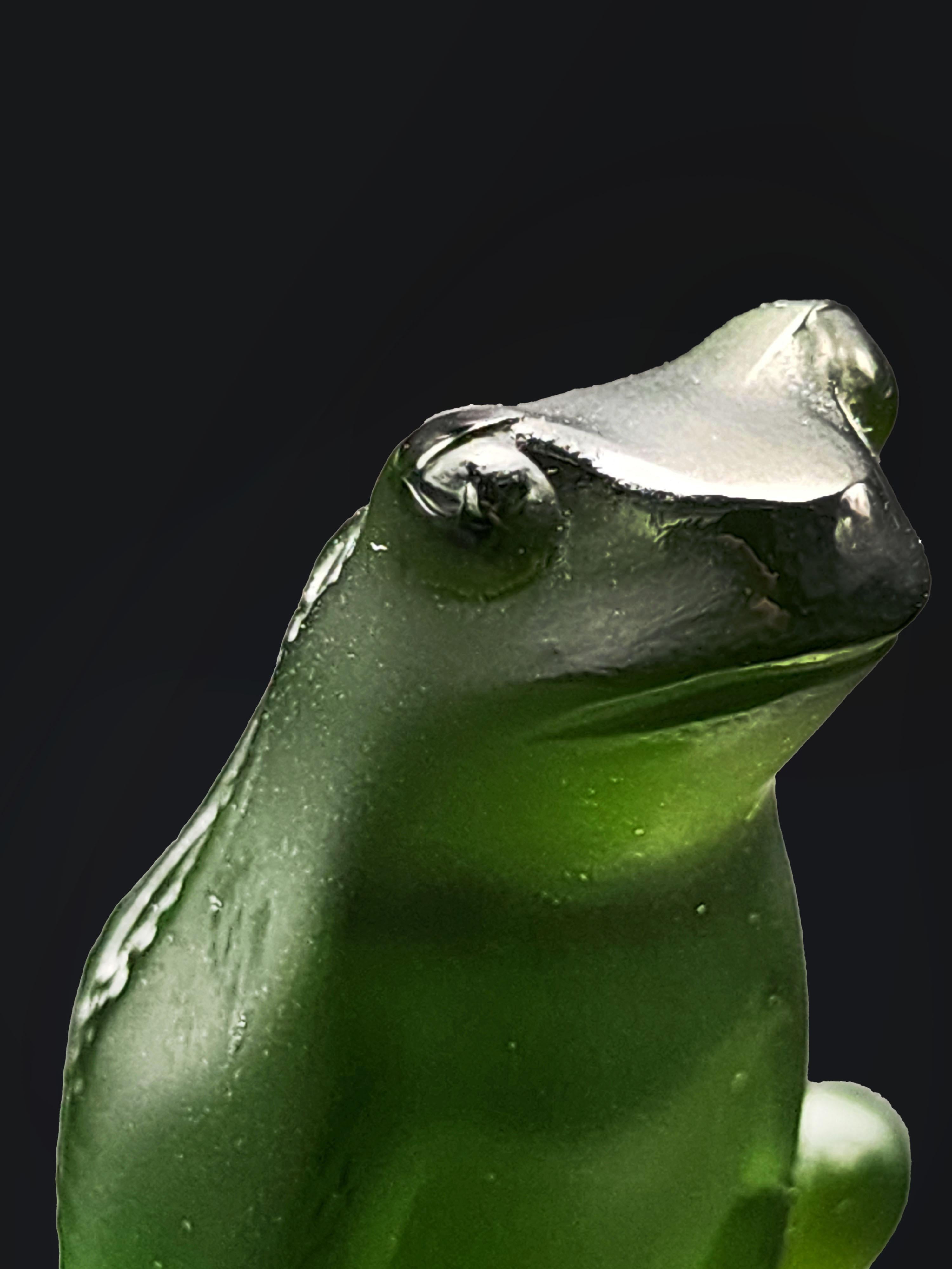 French Frog model glass figure by Lalique from the 20th century