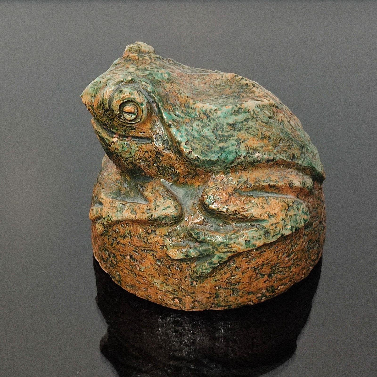 Glazed Frog Paperweight or Figurine, Stoneware, Limited Edition of 100, Sweden 1970s For Sale