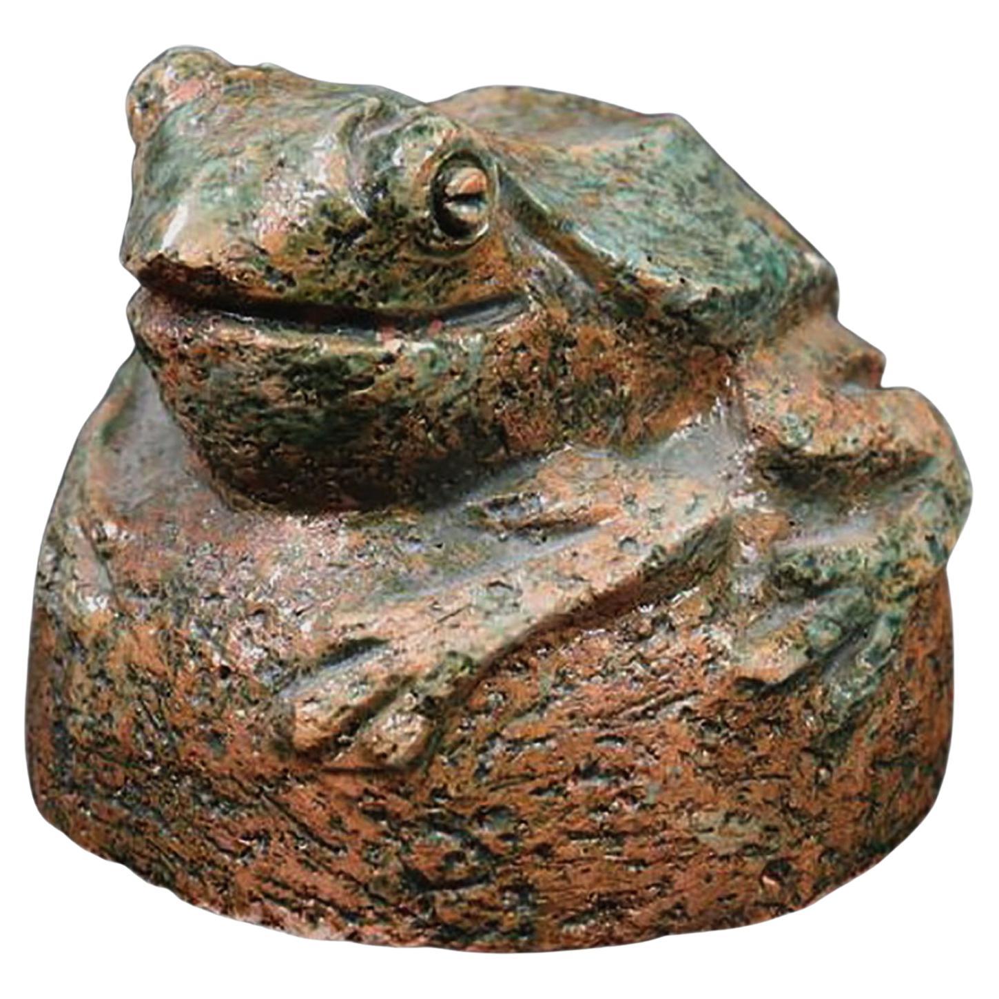 Frog Paperweight or Figurine, Stoneware, Limited Edition of 100, Sweden 1970s For Sale