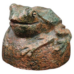 Vintage Frog Paperweight or Figurine, Stoneware, Limited Edition of 100, Sweden 1970s