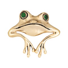 Frog Pendant Enhancer Vintage 14k Yellow Gold Estate Fine Animal Jewelry