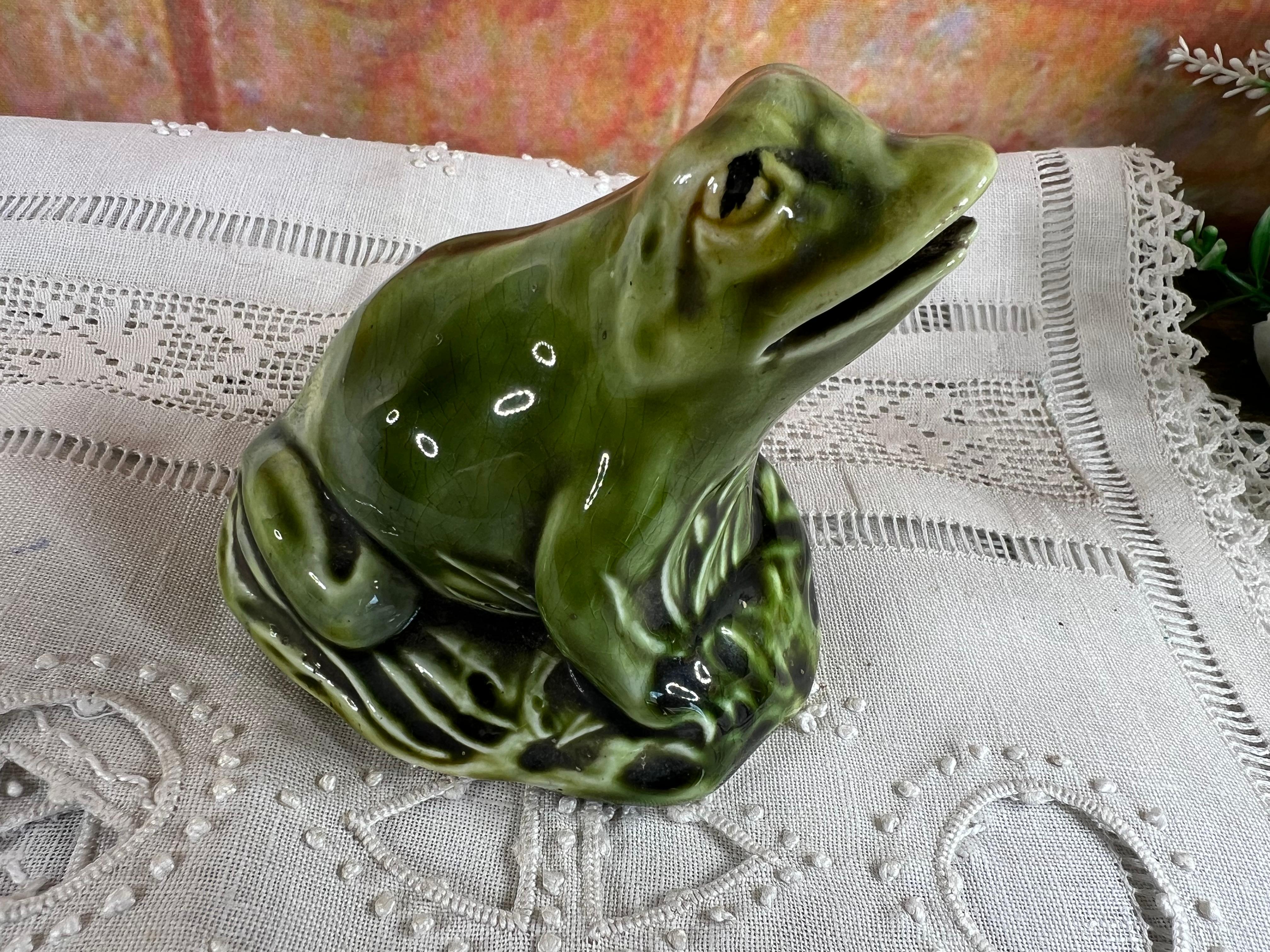 Art Nouveau Frog Piggy Bank in Onnaing Majolica - Circa 1900