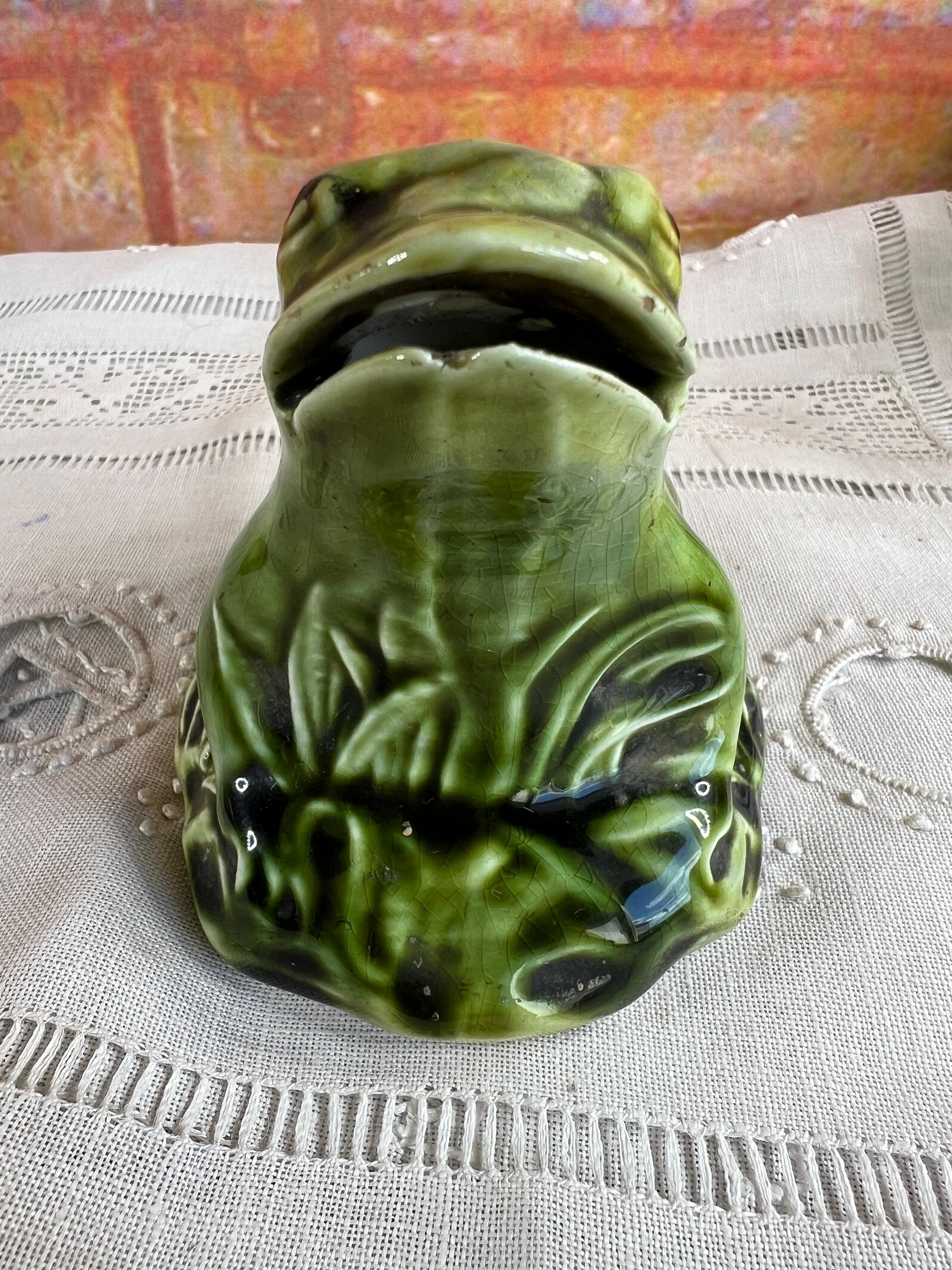 Frog Piggy Bank in Onnaing Majolica - Circa 1900 1
