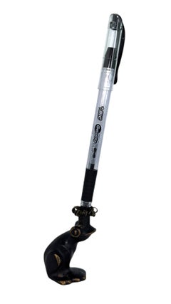 Principe ranocchio, statuetta portapenne in bronzo di Walter Bosse, Vienna, Austria, 1950