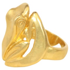 Frosch Ring in 22K Gelbgold - Pre-Columbianisch inspiriert von Bracken Jewelers