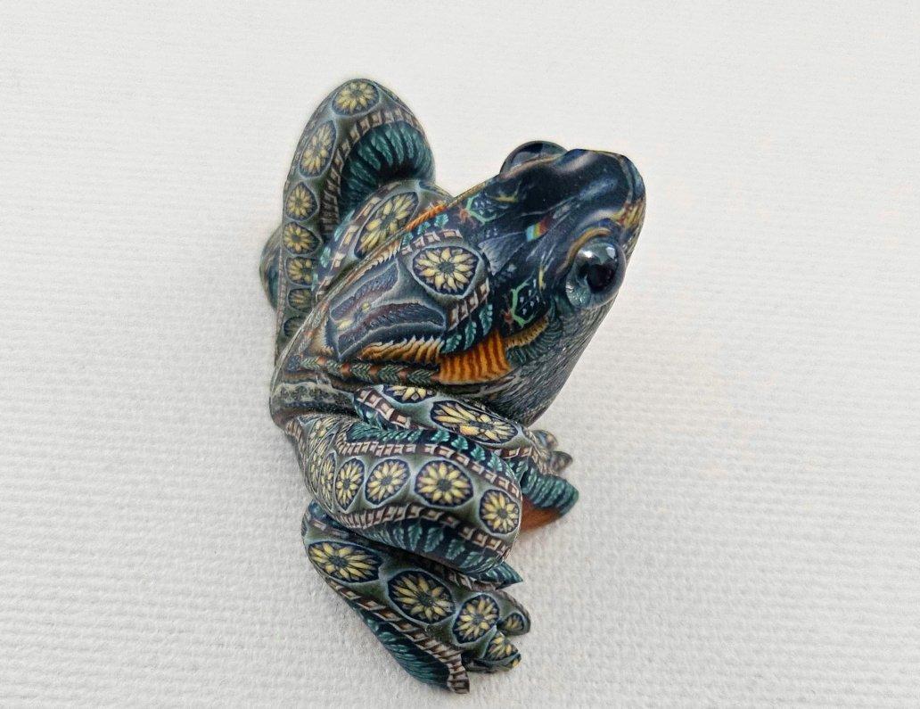 Clay Frog Sculpture by Jon Stuart Anderson, signed and dated For Sale