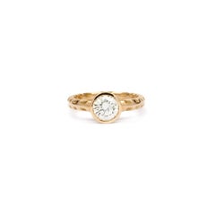 Frohmann Solitaire Diamond 18 Karat Rose Gold Hrd Certified 0.88 Carat Ring