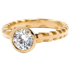 Frohmann Solitaire Diamond 18 Karat Rose Gold Hrd Certified 0.88 Carat Ring