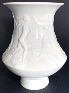"Frolicking in the Waves, " Art Deco Porcelain Vase with Nudes by Meissen